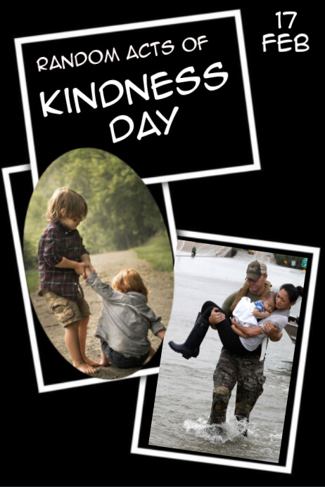 Black Maximalist Random Acts Of Kindness Day Poster template