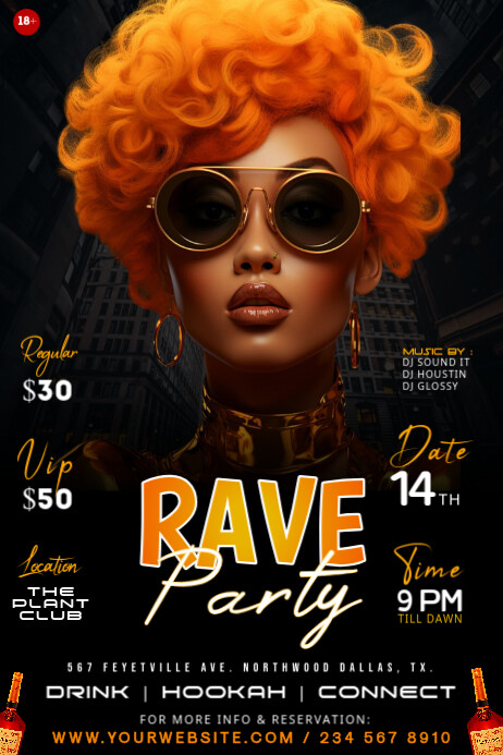 Black Maximalist Rave Party Poster Template | PosterMyWall
