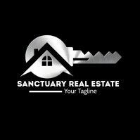 สีดำ Black Maximalist Real Estate Logo  Logo Logo Template