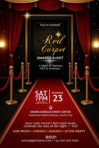 Black Maximalist Red Carpet Award Night Poster Plakat template