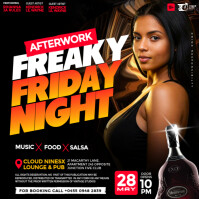 Black Maximalist Red Friday Night Party Event Flyer for Social Media Message Instagram template