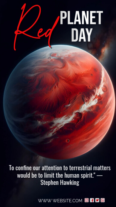 Black Maximalist Red Planet Day  Digital Display (9:16) template