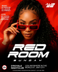 Black Maximalist Red Sunday Nightclub  Instagram Portrait template