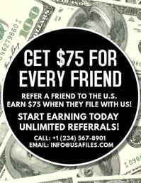 Black Maximalist Referral Program Flyer (us Letter) template