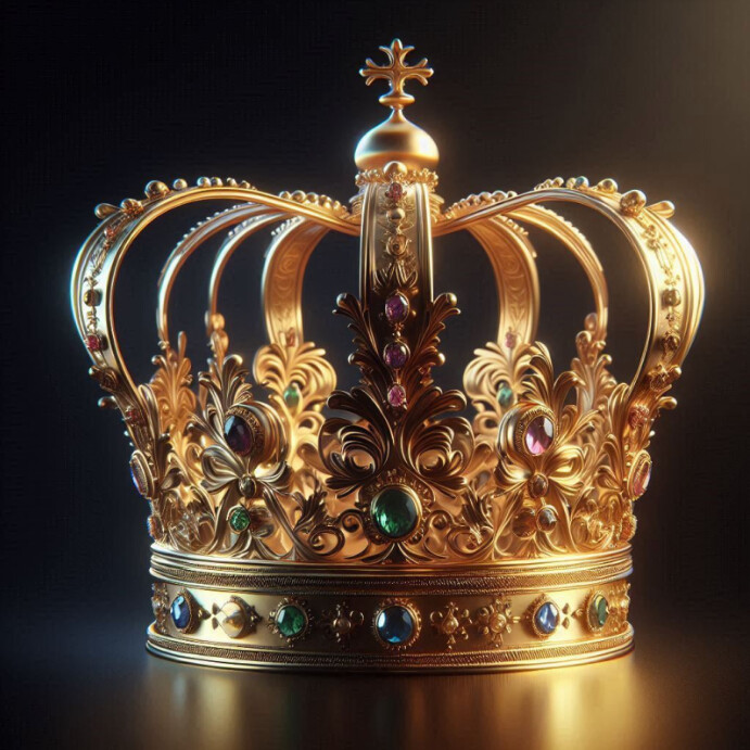 Black Maximalist Regal Golden Crown With Jewel Instagram Post Template ...