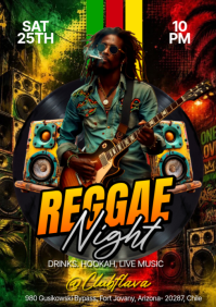 Black Reggae Night Event A5 Template
