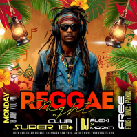 Preto Reggae Night Event Quadrato Template