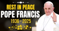 Black Maximalist Rest In Peace Pope Facebook Ad template