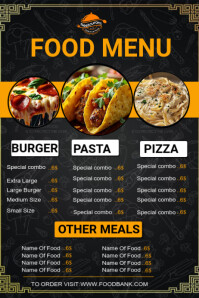 Black Maximalist Restaurant  Poster template