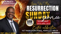 Black Maximalist Resurrection Easter Sunday Church Service  Twitter Post template