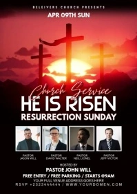 Black Maximalist Resurrection Sunday Church  A4 template