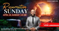 Black Maximalist Resurrection Sunday Service Facebook Shared Image template