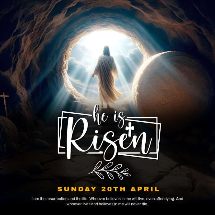 Black Maximalist Resurrection Sunday Square (1:1) template