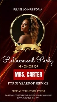 Black Maximalist Retirement Party  Whatsapp Status template