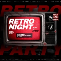 Black Maximalist Retro Night Party Instagram Post template