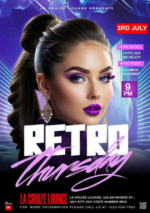 Copy of Black Maximalist Retro Thursday Night Party A4 | PosterMyWall