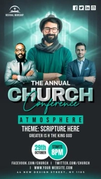Black Maximalist Revival Church flyer Instagram Reel template