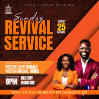 Brown Sunday Revival Service Wpis na Instagrama Template