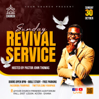Black Sunday Revival Service โพสต์บน Instagram Template