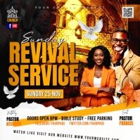 Черный Sunday Revival Service Post Instagram Template