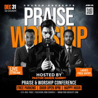 Black Maximalist Revival Worship Flyer Instagram Post template