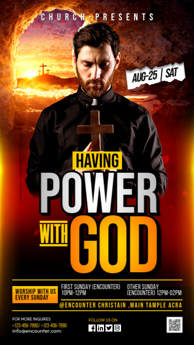 Black Maximalist Revival Worship Flyer Instagram Story template