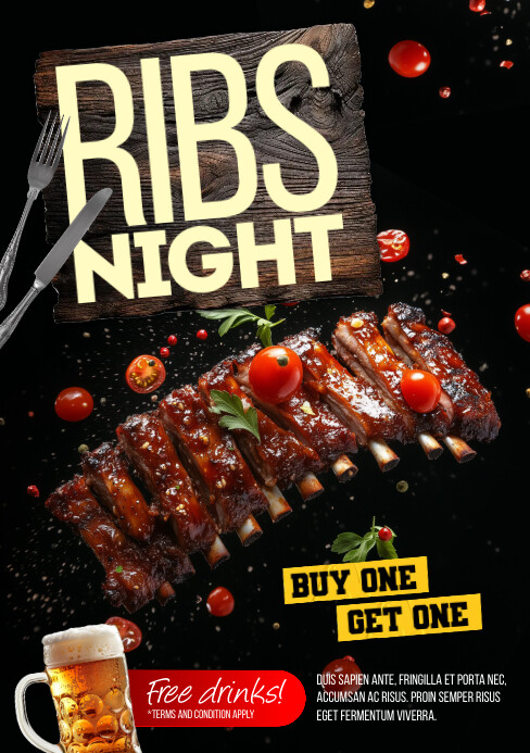 Poster Ribs Copy of Black Maximalist Ribs A5 | PosterMyWall