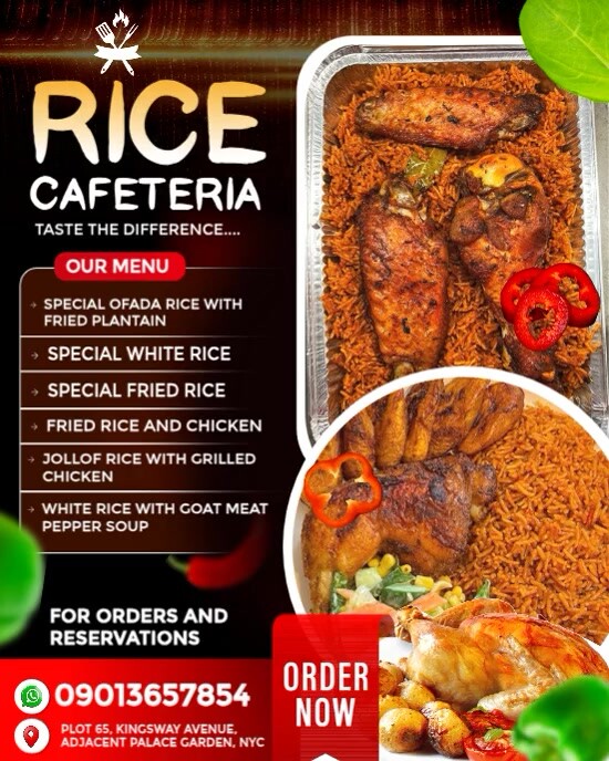 Copy of Black Maximalist Rice Cafeteria Design Template Instagram ...