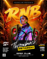Black Maximalist RNB Music Event Instagram Portrait template