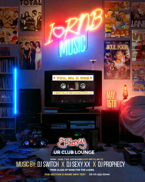 Black Maximalist Rnb Nigh Party Instagram Portrait Template | PosterMyWall