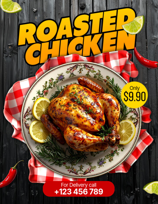 Black Maximalist Roasted Chicken Flyer (us Le template