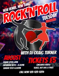 Black Maximalist Rock 'n' Roll Flyer (us Letter) template