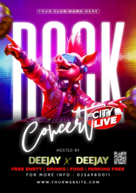 Black Maximalist Rock City Concert A1 template