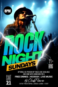 Black Maximalist Rock Concert Poster Plakkaat template