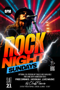 Black Maximalist Rock Night Poster template