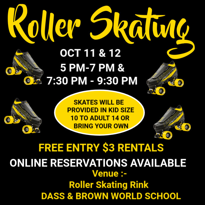 Black Maximalist Roller Skating Instagram Post template
