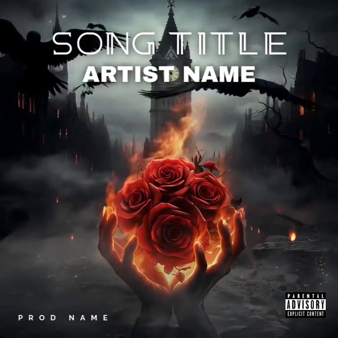 Copy of Black Maximalist Roses Motion Album Cover | PosterMyWall