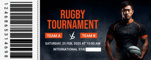 Black Maximalist Rugby Tournament Twitch Profile Banner template