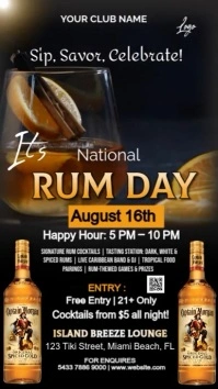 Black Maximalist Rum Drink Ads  Instagram Story Instagram-verhaal template