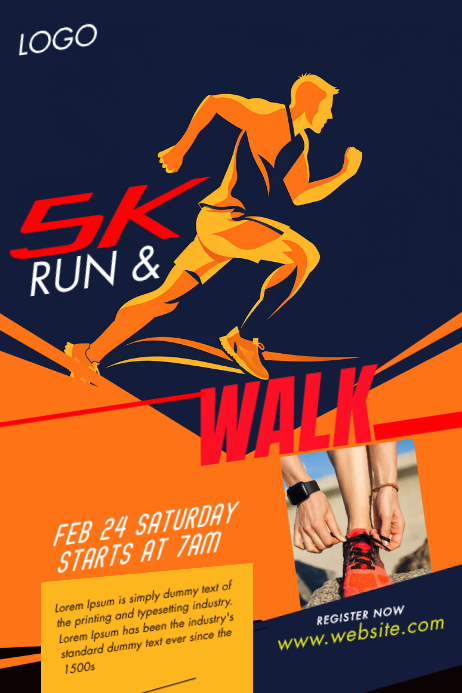 Copy of Black Maximalist Run & Walk Event Flyer Banner 4' × 6 ...