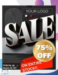 Black Maximalist Sale  Flyer (us Letter) template