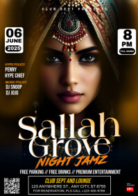 黑色 Night Club Event A4 Template