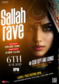 Black Maximalist Sallah Rave A4 template