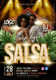 Black Maximalist Salsa A4 golden template