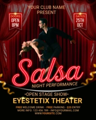 Black Maximalist Salsa Night Performance Instagram Portrait template