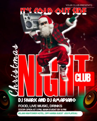 Black Maximalist Santa Claus Party Flyer Design  Instagram Portrait template