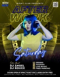 Black Maximalist Saturday After Work Party Flyer (us Letter) template