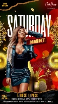 Black Maximalist Saturday Night  Instagram Story template