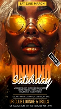 Black Maximalist Saturday Night Lifestyle Club Flyer  Digital Display (9:16) template