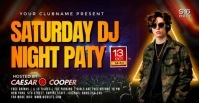 Black Maximalist Saturday Night Party  Facebook Ad template